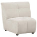 Charlotte Upholstered Curved Armless Chair Ivory - U&U Home Budget Furniture (Carteret, NJ)