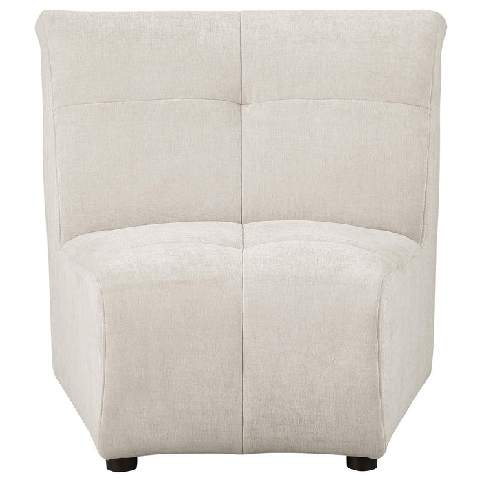 Charlotte Upholstered Curved Armless Chair Ivory - U&U Home Budget Furniture (Carteret, NJ)