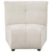 Charlotte Upholstered Curved Armless Chair Ivory - U&U Home Budget Furniture (Carteret, NJ)