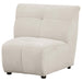 Charlotte Upholstered Curved Armless Chair Ivory - U&U Home Budget Furniture (Carteret, NJ)