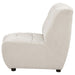 Charlotte Upholstered Curved Armless Chair Ivory - U&U Home Budget Furniture (Carteret, NJ)