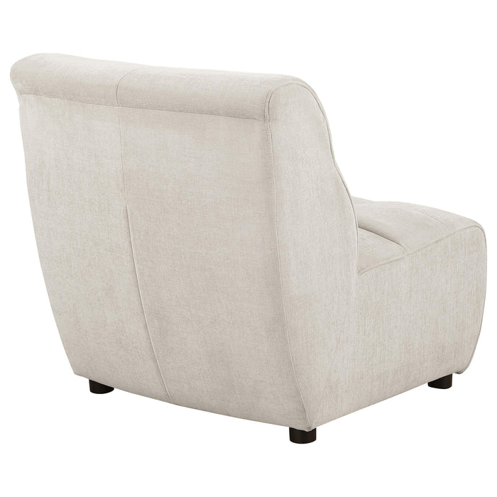 Charlotte Upholstered Curved Armless Chair Ivory - U&U Home Budget Furniture (Carteret, NJ)