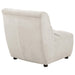 Charlotte Upholstered Curved Armless Chair Ivory - U&U Home Budget Furniture (Carteret, NJ)