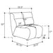 Charlotte Upholstered Curved Armless Chair Ivory - U&U Home Budget Furniture (Carteret, NJ)