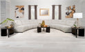 Charlotte Upholstered Curved Armless Chair Ivory - U&U Home Budget Furniture (Carteret, NJ)