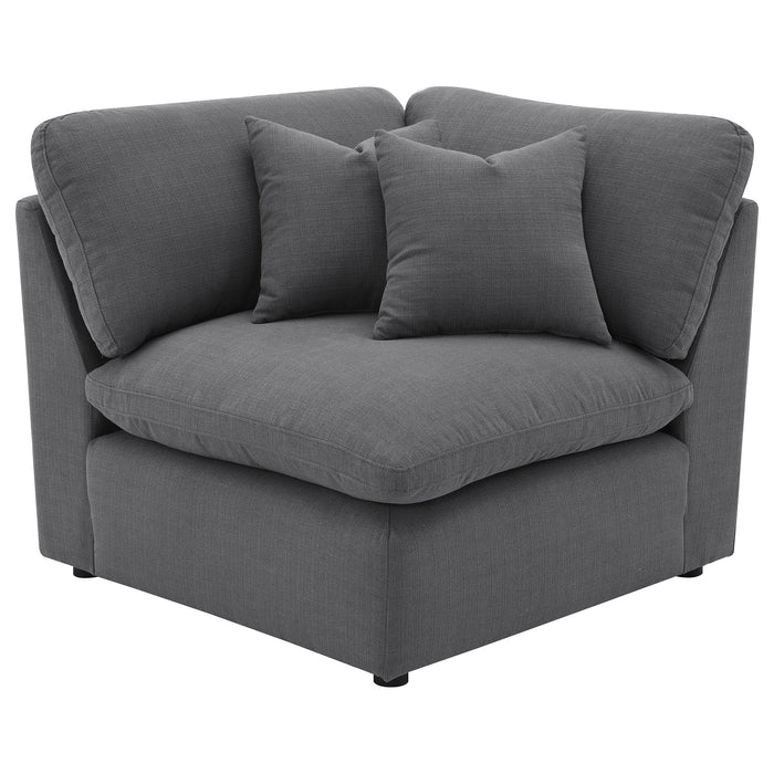 Hobson 6-piece Upholstered Modular Sectional Sofa Charcoal - U&U Home Budget Furniture (Carteret, NJ)