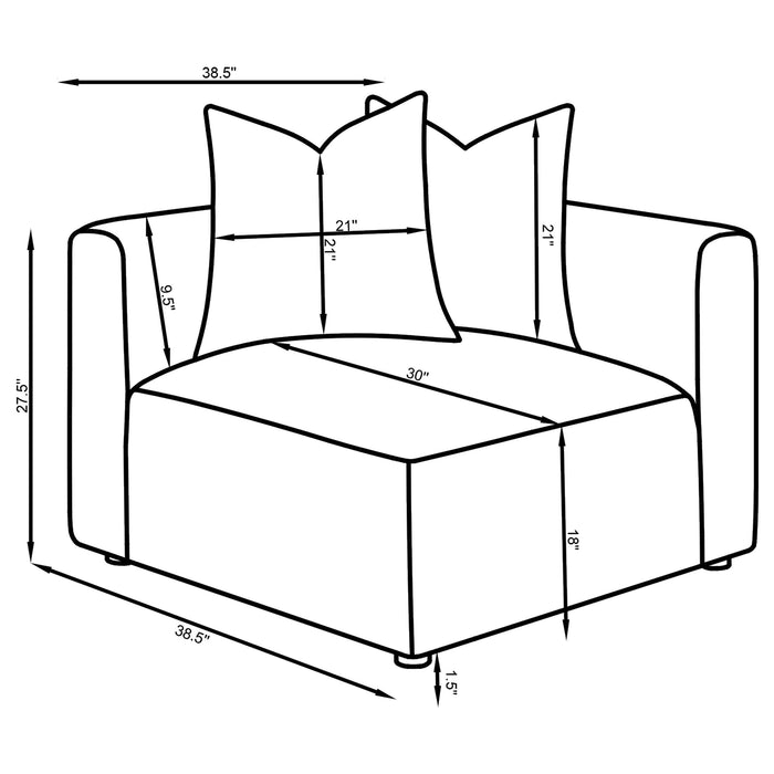 Jennifer Upholstered Corner Chair - U&U Home Budget Furniture (Carteret, NJ)