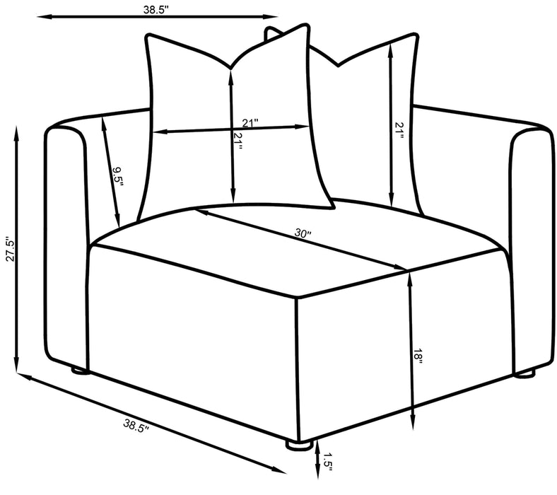 Jennifer Upholstered Corner Chair - U&U Home Budget Furniture (Carteret, NJ)