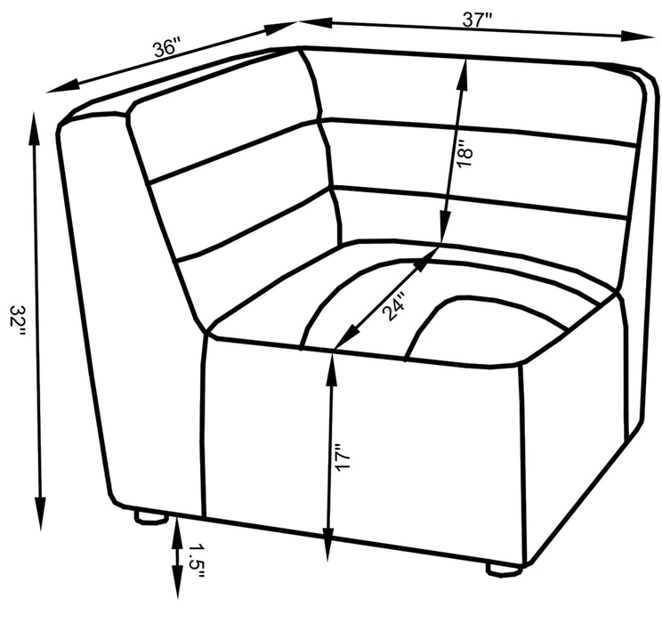 Sunny Upholstered Corner Chair - U&U Home Budget Furniture (Carteret, NJ)