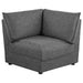 Sasha Upholstered Corner Chair Barely Black - U&U Home Budget Furniture (Carteret, NJ)