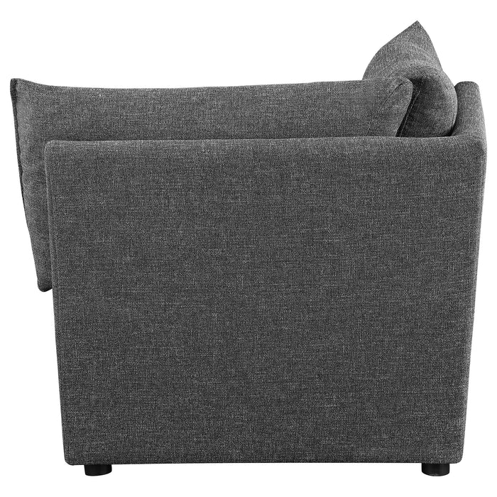 Sasha Upholstered Corner Chair Barely Black - U&U Home Budget Furniture (Carteret, NJ)