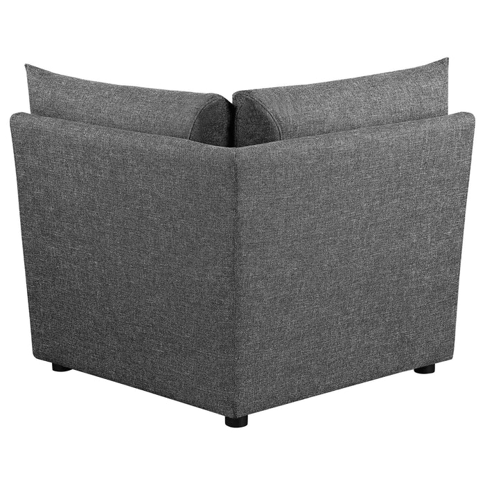 Sasha Upholstered Corner Chair Barely Black - U&U Home Budget Furniture (Carteret, NJ)