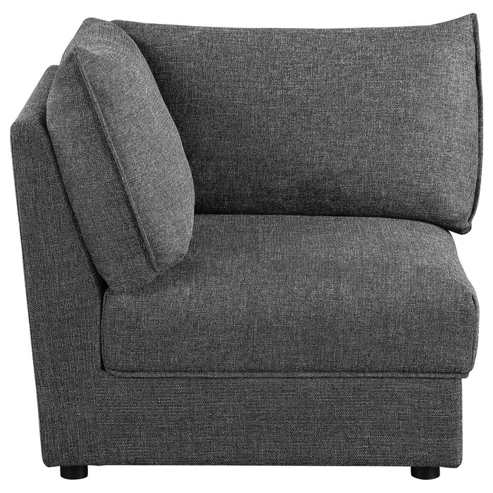 Sasha Upholstered Corner Chair Barely Black - U&U Home Budget Furniture (Carteret, NJ)