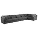 Sasha Upholstered Corner Chair Barely Black - U&U Home Budget Furniture (Carteret, NJ)