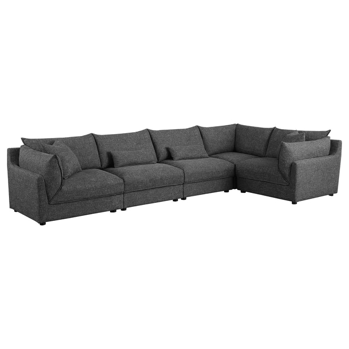 Sasha Upholstered Corner Chair Barely Black - U&U Home Budget Furniture (Carteret, NJ)