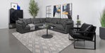 Sasha Upholstered Corner Chair Barely Black - U&U Home Budget Furniture (Carteret, NJ)