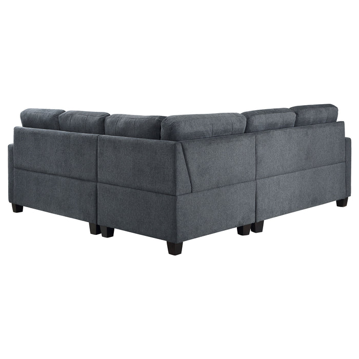 Georgina 5 Pc Stationary Sectionals Grey - U&U Home Budget Furniture (Carteret, NJ)