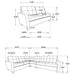 Georgina 5 Pc Stationary Sectionals Grey - U&U Home Budget Furniture (Carteret, NJ)