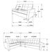 Georgina 5 Pc Stationary Sectionals Grey - U&U Home Budget Furniture (Carteret, NJ)