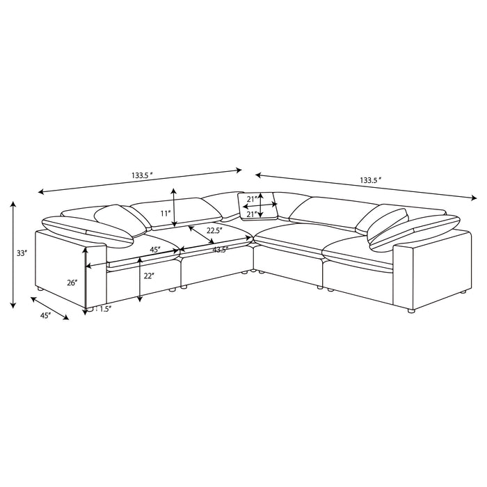 Raleigh Modular Sectionals Grey - U&U Home Budget Furniture (Carteret, NJ)