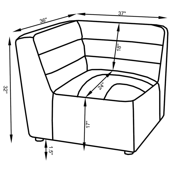 Sunny Upholstered Corner Chair - U&U Home Budget Furniture (Carteret, NJ)
