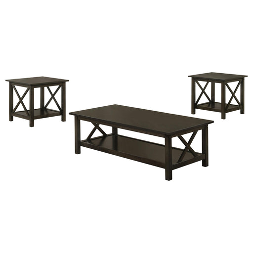 Rachelle 3-piece Occasional Table Set Deep Merlot - U&U Home Budget Furniture (Carteret, NJ)