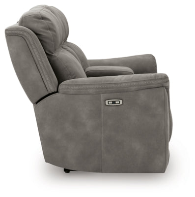 Next-Gen DuraPella Power Reclining Loveseat with Console - U&U Home Budget Furniture (Carteret, NJ)