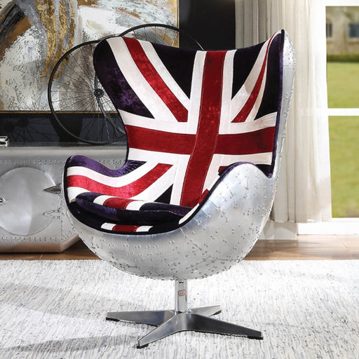 Brancaster British Flag Accent Chair With Swivel - U&U Home Budget Furniture (Carteret, NJ)