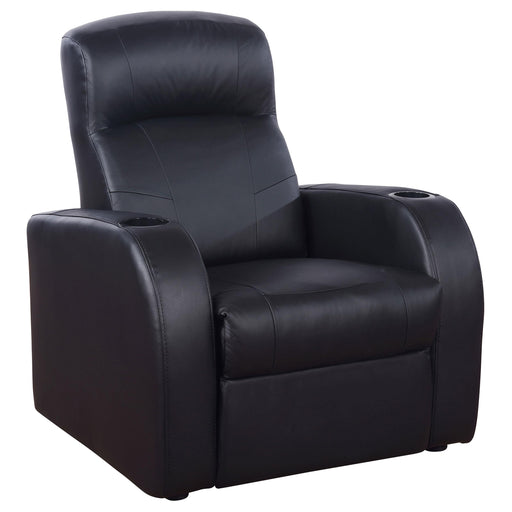 Cyrus Home Theater Upholstered Recliner Black - U&U Home Budget Furniture (Carteret, NJ)