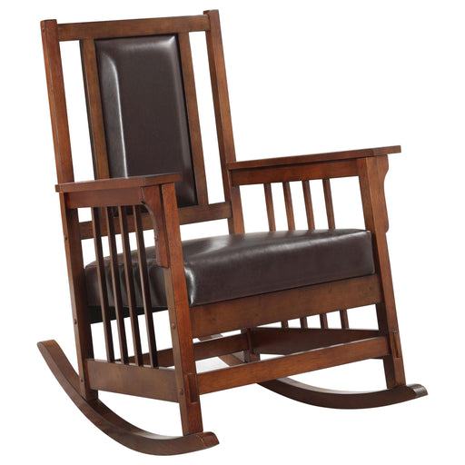 Ida Upholstered Rocking Chair Tobacco and Dark Brown - U&U Home Budget Furniture (Carteret, NJ)