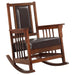 Ida Upholstered Rocking Chair Tobacco and Dark Brown - U&U Home Budget Furniture (Carteret, NJ)