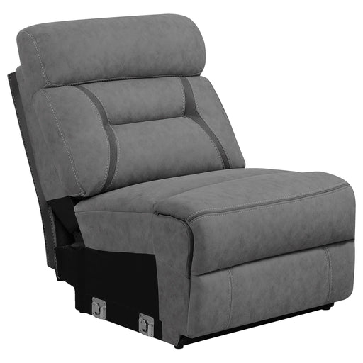 Higgins Upholstered Armless Chair Grey - U&U Home Budget Furniture (Carteret, NJ)