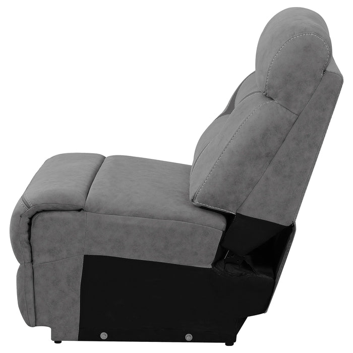 Higgins Upholstered Armless Chair Grey - U&U Home Budget Furniture (Carteret, NJ)