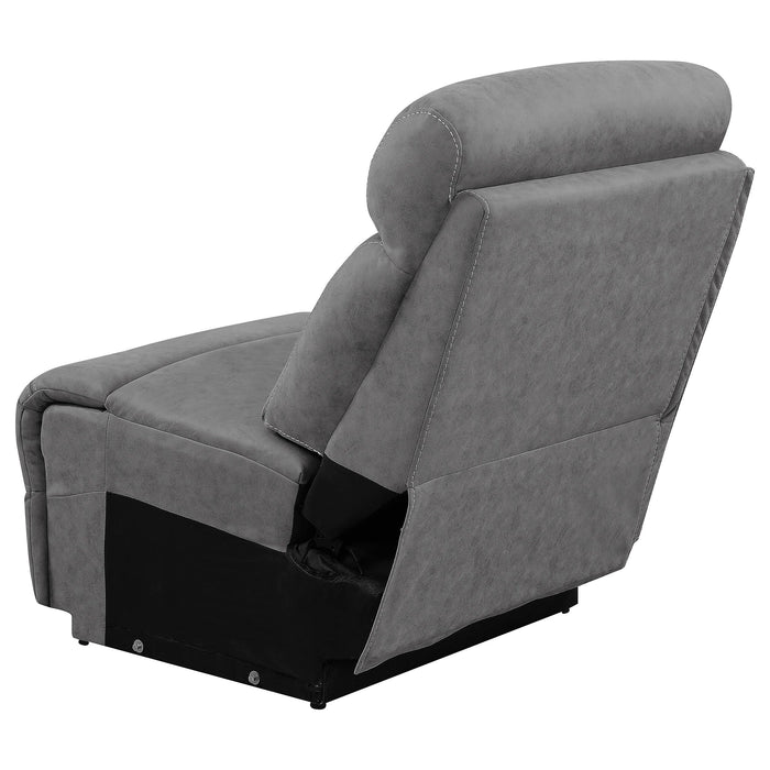 Higgins Upholstered Armless Chair Grey - U&U Home Budget Furniture (Carteret, NJ)