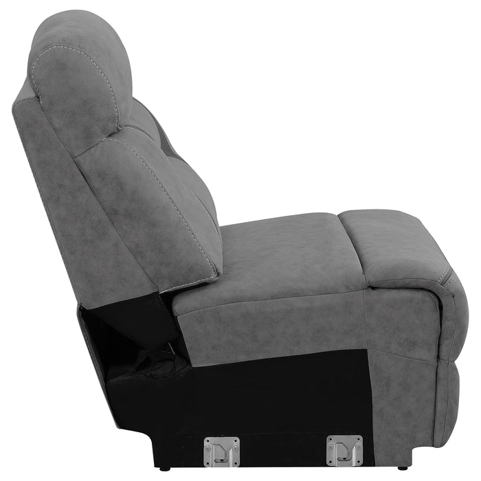 Higgins Upholstered Armless Chair Grey - U&U Home Budget Furniture (Carteret, NJ)