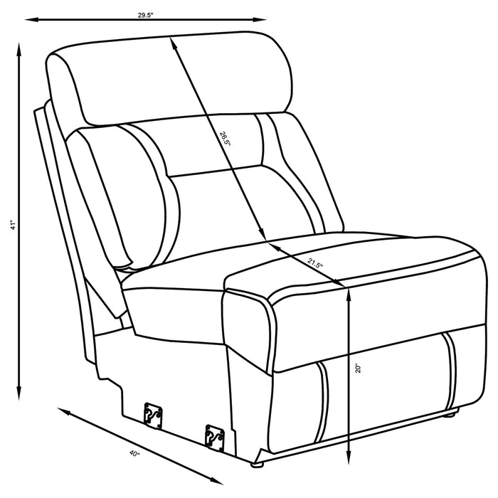Higgins Upholstered Armless Chair Grey - U&U Home Budget Furniture (Carteret, NJ)
