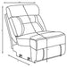 Higgins Upholstered Armless Chair Grey - U&U Home Budget Furniture (Carteret, NJ)