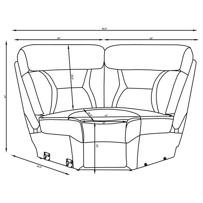 Higgins Reclining Sectionals Corner Chair - U&U Home Budget Furniture (Carteret, NJ)