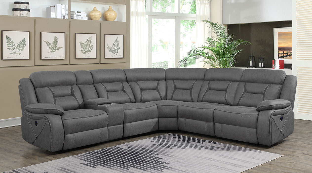 Higgins Reclining Sectionals Corner Chair - U&U Home Budget Furniture (Carteret, NJ)