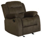 Rodman Upholstered Glider Recliner Chocolate - U&U Home Budget Furniture (Carteret, NJ)