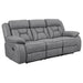 Higgins Pillow Top Arm Upholstered Motion Sofa Grey - U&U Home Budget Furniture (Carteret, NJ)