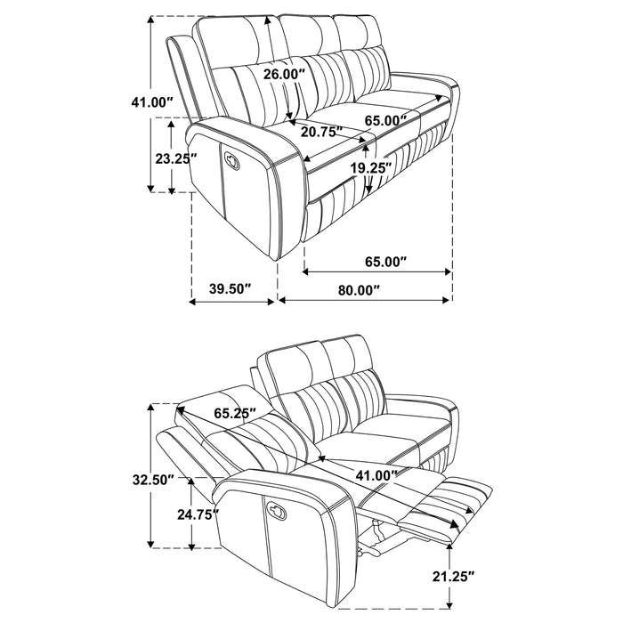 Raelynn Reclining Sofa - U&U Home Budget Furniture (Carteret, NJ)