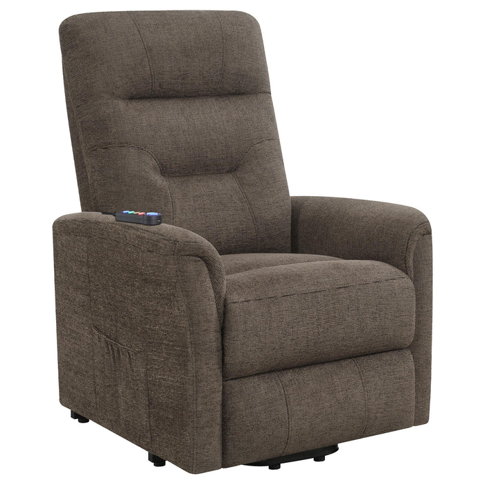 Henrietta Power Lift Recliner with Storage Pocket Brown - U&U Home Budget Furniture (Carteret, NJ)