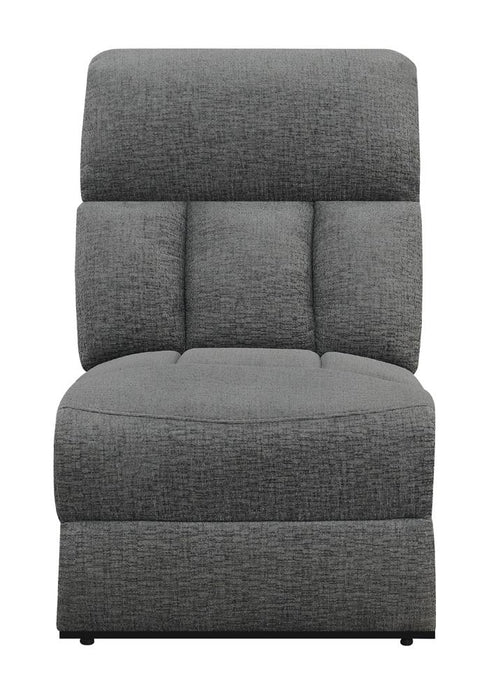 Bahrain Upholstered Armless Chair Charcoal - U&U Home Budget Furniture (Carteret, NJ)