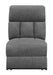 Bahrain Upholstered Armless Power Recliner Charcoal - U&U Home Budget Furniture (Carteret, NJ)