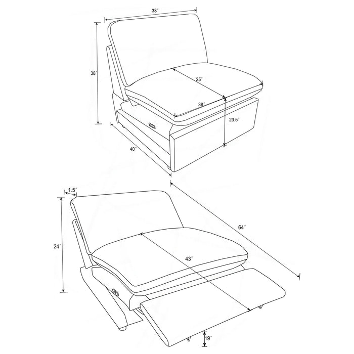 Collins Armless chair - U&U Home Budget Furniture (Carteret, NJ)
