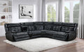 Hewitt Leather Upholstered Power Reclining Sectional Black - U&U Home Budget Furniture (Carteret, NJ)