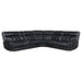 Hewitt Leather Upholstered Power Reclining Sectional Black - U&U Home Budget Furniture (Carteret, NJ)