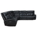 Hewitt Leather Upholstered Power Reclining Sectional Black - U&U Home Budget Furniture (Carteret, NJ)