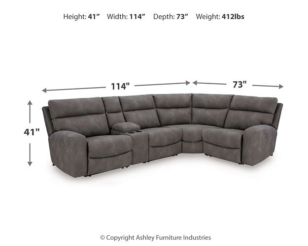 Next-Gen DuraPella Power Reclining Sectional - U&U Home Budget Furniture (Carteret, NJ)